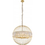 Lampa wisząca kula glamour z kryształkami Cossini 78cm złota Auhilon