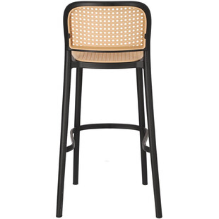 Krzesło barowe boho Antonio 75cm czarne Intesi