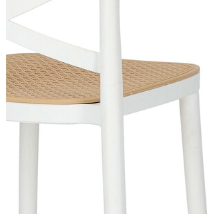 Krzesło barowe boho Moreno 75cm białe Intesi