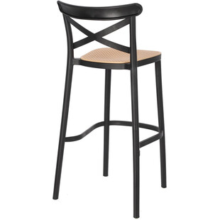 Krzesło barowe boho Moreno 75cm czarne Intesi
