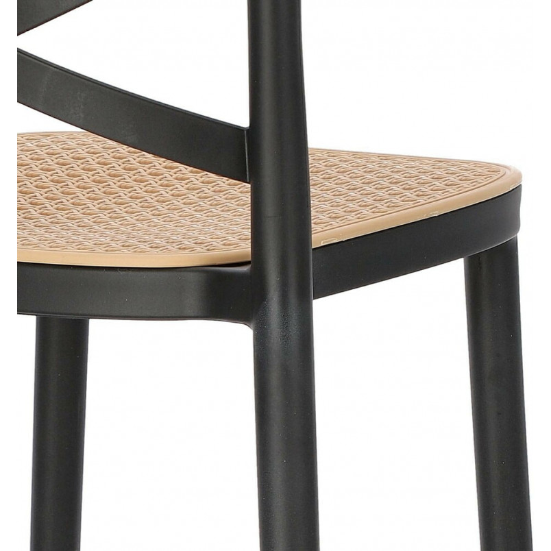 Krzesło barowe boho Moreno 75cm czarne Intesi