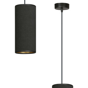Lampa wisząca tuba z abażurem Bente 10cm czarna Emibig