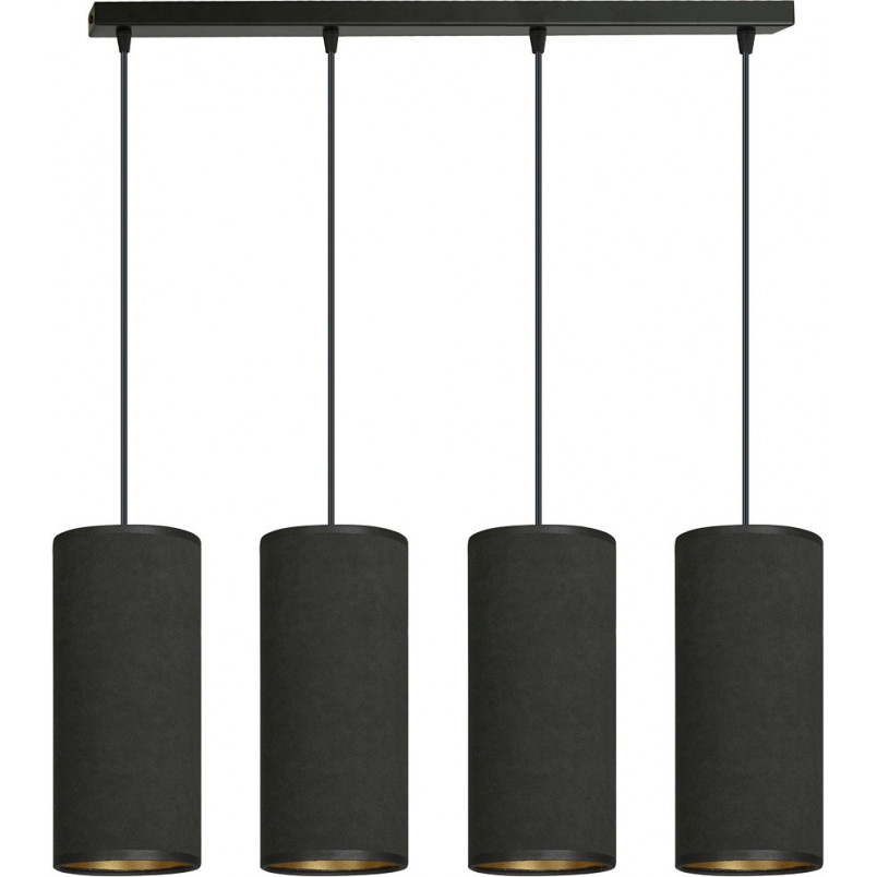 Lampa wiszące tuby na listwie Bente IV 65cm czarna Emibig