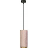 Lampa wisząca tuba z abażurem Bente 10cm różowa Emibig