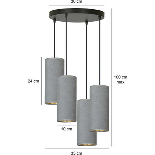 Lampa wisząca z abażurami Bente Premium IV 35cm szara Emibig