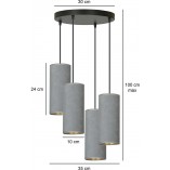 Lampa wisząca z abażurami Bente Premium IV 35cm szara Emibig