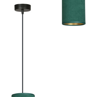 Lampa wisząca tuba z abażurem Bente 10cm zielona Emibig
