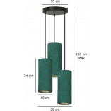Lampa wisząca potrójna Bente Premium III 25cm zielona Emibig