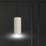 Lampa wisząca tuba z abażurem Bente 10cm biało-beżowa Emibig