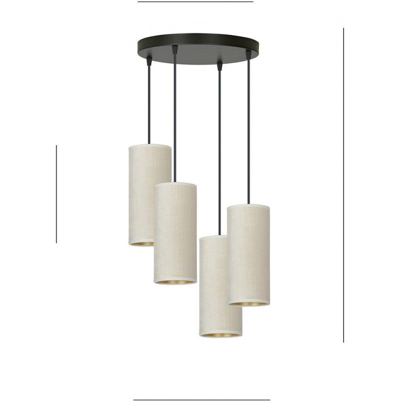 Lampa wisząca z abażurami Bente Premium IV 35cm biało-beżowa Emibig