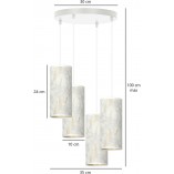 Lampa wisząca potrójna Karli Premium IV 35cm biały marmur Emibig