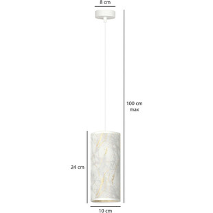 Lampa wisząca tuba Karli 10cm biały marmur Emibig
