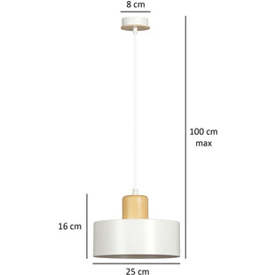 Lampa wisząca skandynawska Torin 25cm biała Emibig
