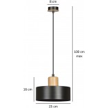 Lampa wisząca skandynawska Torin 25cm czarna Emibig