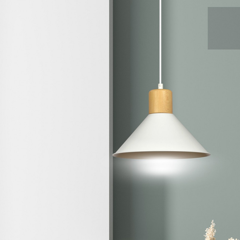 Lampa wisząca skandynawska Rowen 25cm biała Emibig