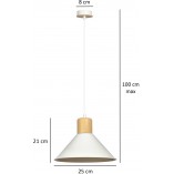Lampa wisząca skandynawska Rowen 25cm biała Emibig