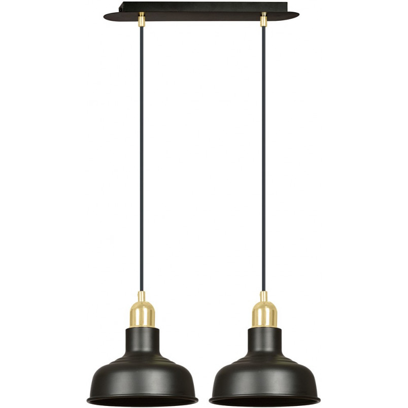 Lampa wisząca loft na listwie Ibor II 42cm czarno-złota Emibig
