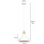 Lampa wisząca loft Ibor 21cm biało-złota Emibig