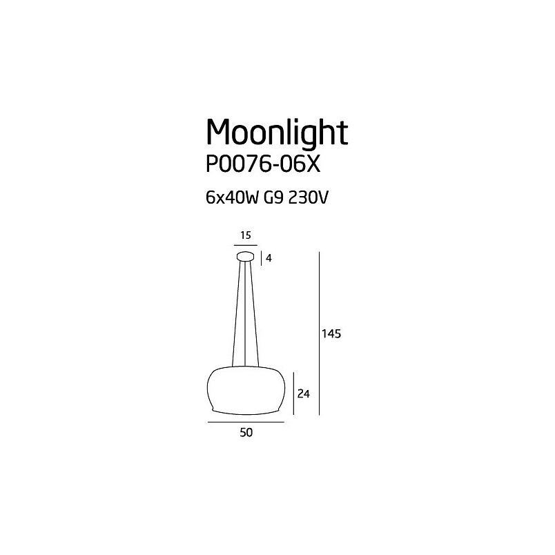 Lampa wisząca glamour Moonlight 50 Chrom marki MaxLight