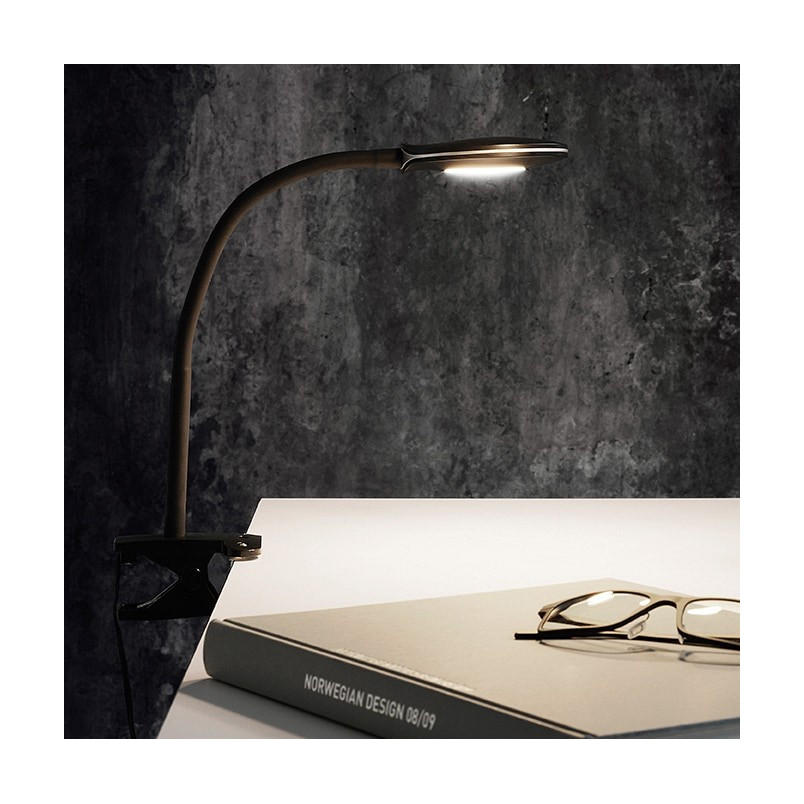 Lampa biurkowa z klipsem Fix LED czarna HaloDesign