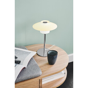 Lampa na stolik nocny nowoczesna Scandinavia opal/chrom HaloDesign