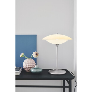 Lampa na stolik nocny szklana Baroni opal/aluminium HaloDesign