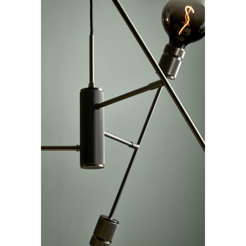 Lampa loft 6 żarówek Halo 75 cm czarna HaloDesign