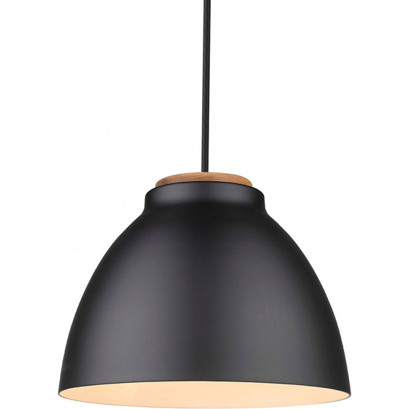 Lampa z drewnem Niva 24cm czarna HaloDesign