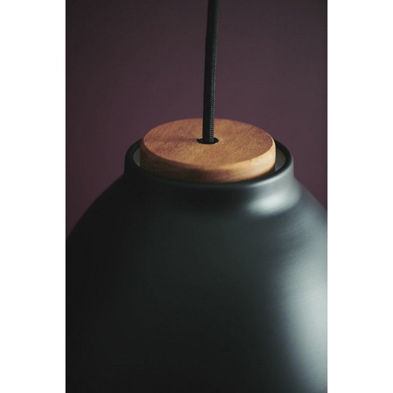 Lampa z drewnem Niva 14cm czarna HaloDesign
