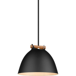 Lampa skandynawska z drewnem Arhus 18cm czarna HaloDesign
