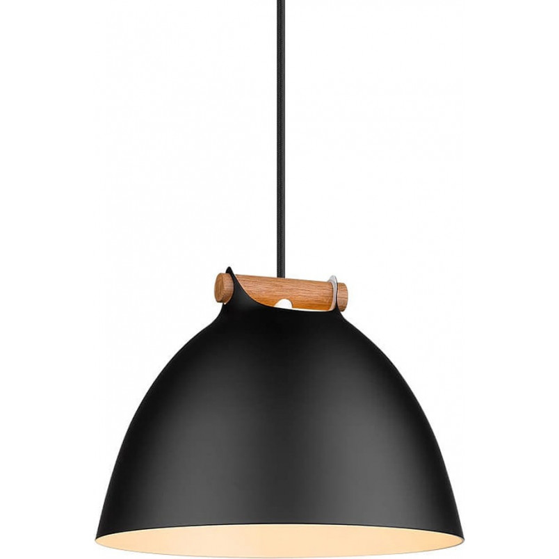 Lampa skandynawska z drewnem Arhus 24cm czarna HaloDesign