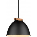 Lampa skandynawska z drewnem Arhus 24cm czarna HaloDesign