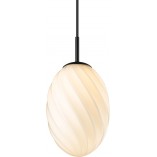 Lampa szklana Twist Oval 15cm opal/czarny HaloDesign