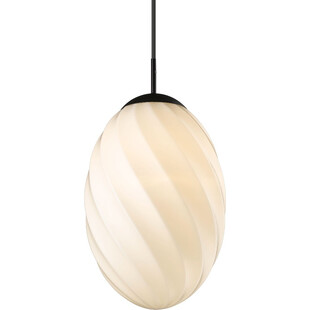 Lampa szklana Twist Oval 25cm opal/czarny HaloDesign
