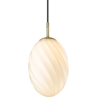Lampa szklana Twist Oval 15cm opal/mosiądz HaloDesign