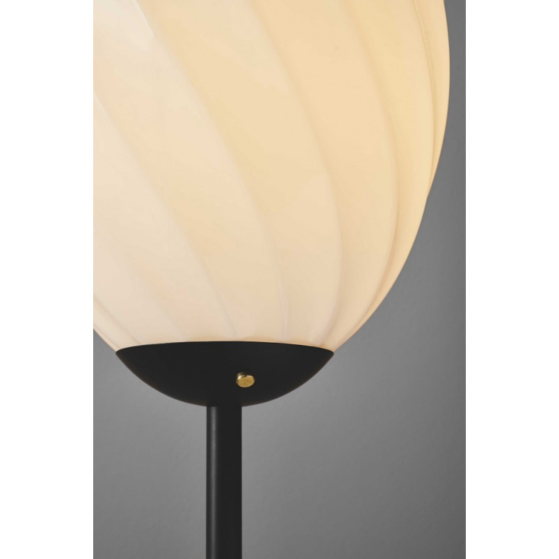Lampa podłogowa szklana Twist Oval opal/czarny HaloDesign