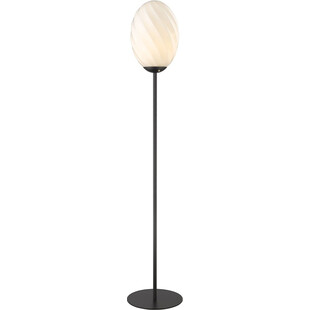 Lampa podłogowa szklana Twist Oval opal/czarny HaloDesign