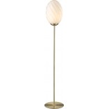 Lampa podłogowa szklana Twist Oval opal/mosiądz HaloDesign