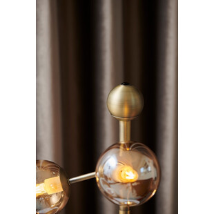 Lampa na stolik nocny szklane kule Atom antyczny mosiądz/bursztynowy HaloDesign