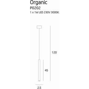 Lampa wisząca tuba minimalistyczna Organic 2,5 LED Biała marki MaxLight