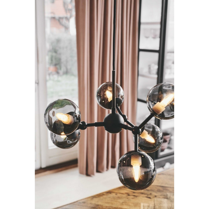 Lampa szklane kule Atom Mini VI czarny/szkło dymione HaloDesign
