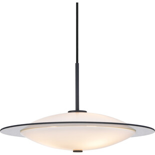 Lampa szklana Orbit 40cm opal/czarny HaloDesign