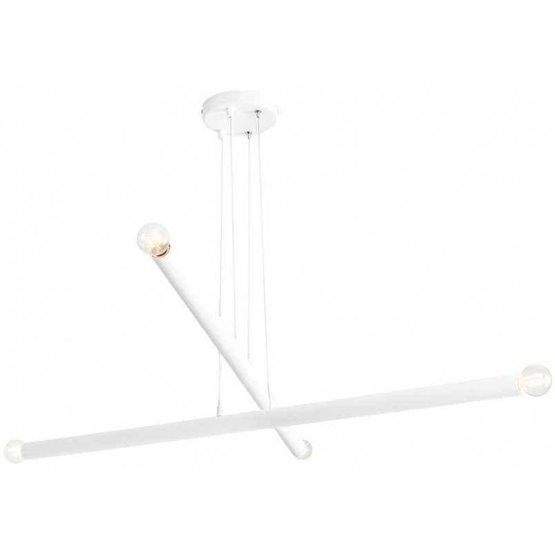 Lampa designerska wiszące tuby Tubo White IV 100cm biała Aldex