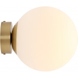 Kinkiet szklana kula Ball Brass 20cm biało-mosiężny Aldex