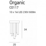 Plafon nowoczesny Organic 20 LED Chrom marki MaxLight