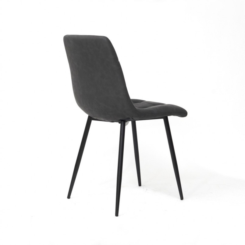 Krzesło pikowane z ekoskóry Look szare marki Signal