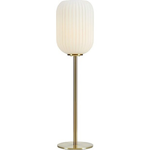 Lampa stołowa szklana Cava biały / mosiężny Markslojd