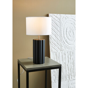 Lampa stołowa ceramiczna z abażurem Column biały / czarny Markslojd