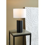 Lampa stołowa ceramiczna z abażurem Column biały / czarny Markslojd