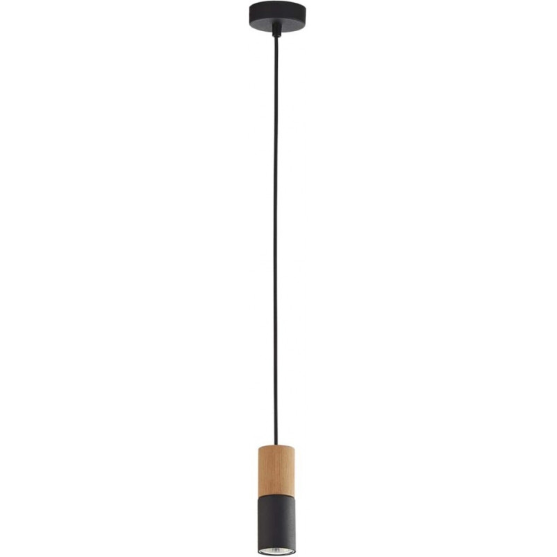 Lampa wisząca tuba z drewnem Elit 5,2cm czarna TK Lighting